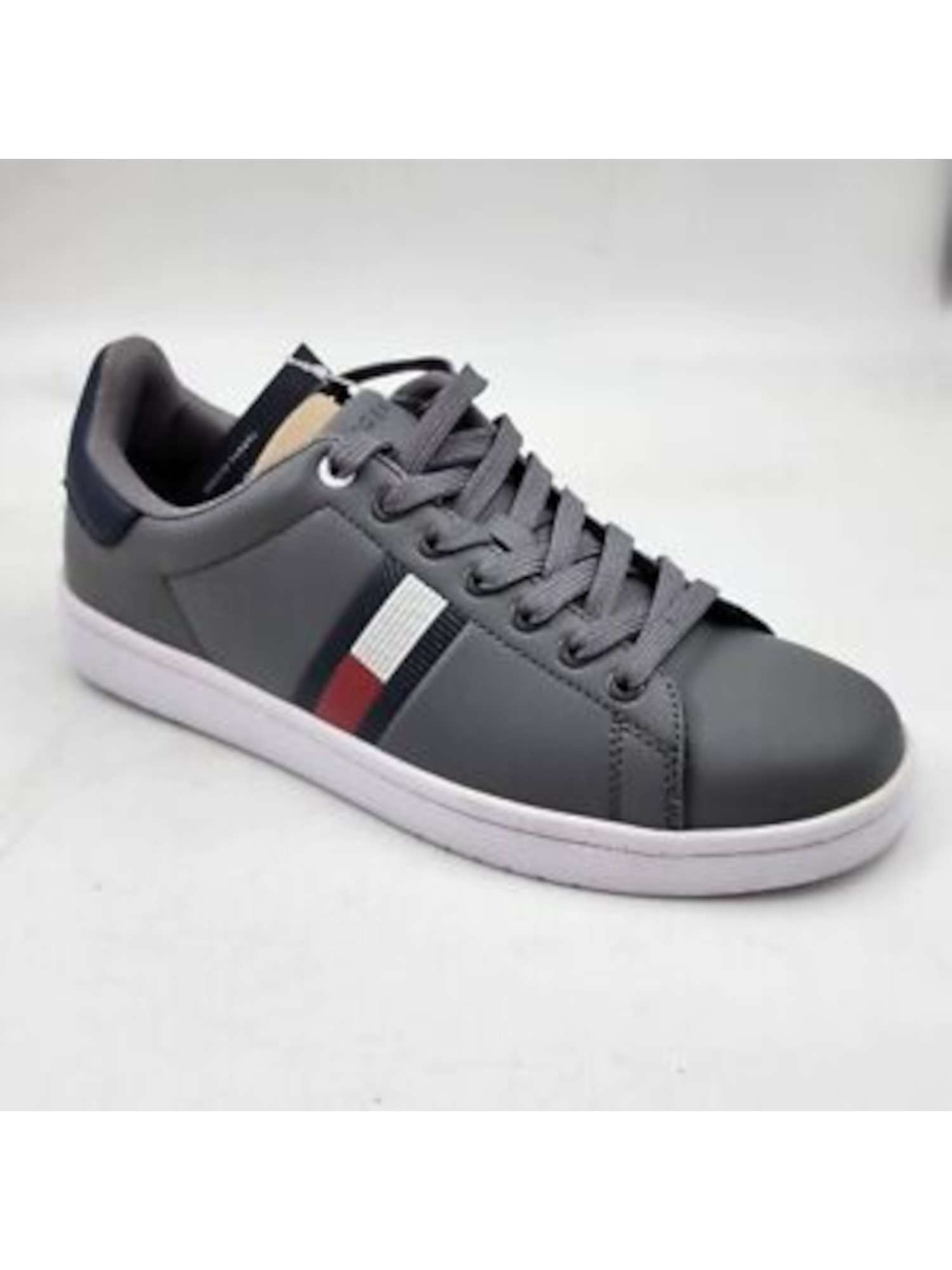 TOMMY HILFIGER Mens Gray Removable Insole Logo Lampkin Round Toe Platform Lace-Up Sneakers 11.5 M